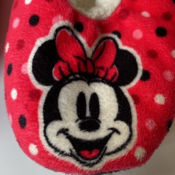 Disney Minnie Mouse fleece robe slippers plush toy toddler girl 2T-3T red - Picture 13 of 17